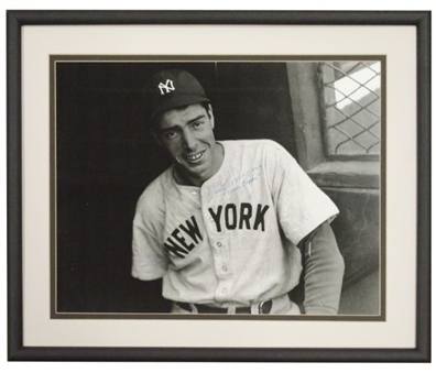 Joe DiMaggio Signed & Framed 16x20 Photo Inscribed "Yankee Clipper"